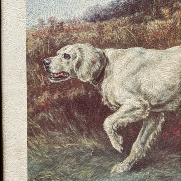 Rare Antique Edmund Osthaus “Dog Hunting in a Field” Litho Print - Picture 3 of 14